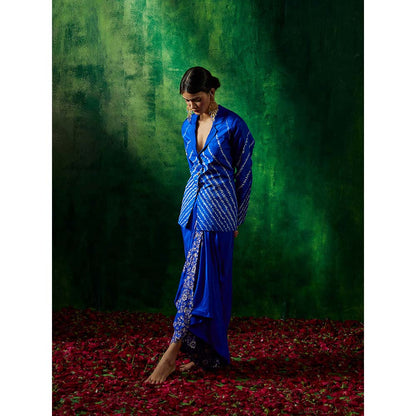 PINK CITY BY SARIKA Tie and Dye Blazer with Drape Skirt (Set of 2)