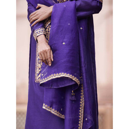 PINK CITY BY SARIKA Purple Kurta With Sharara And Dupatta (Set of 3)