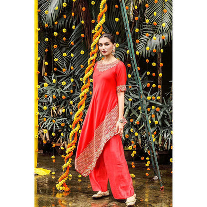 PINK CITY BY SARIKA Gota Embroidered Kurta With Pant (Set of 2)