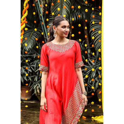 PINK CITY BY SARIKA Gota Embroidered Kurta With Pant (Set of 2)