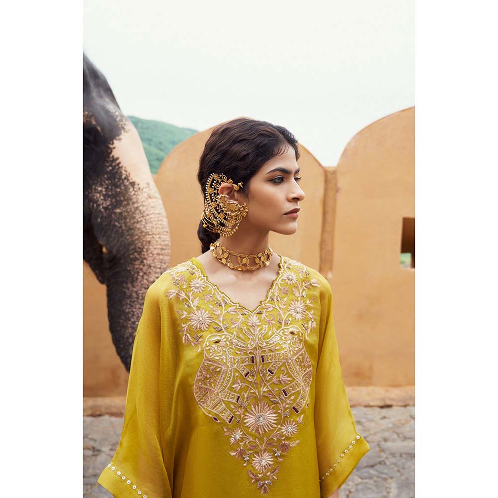 PINK CITY BY SARIKA Women's Hasti Kaftan with Inner and Pant (Set of 3)