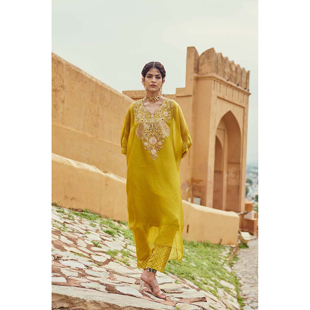 PINK CITY BY SARIKA Women's Hasti Kaftan with Inner and Pant (Set of 3)