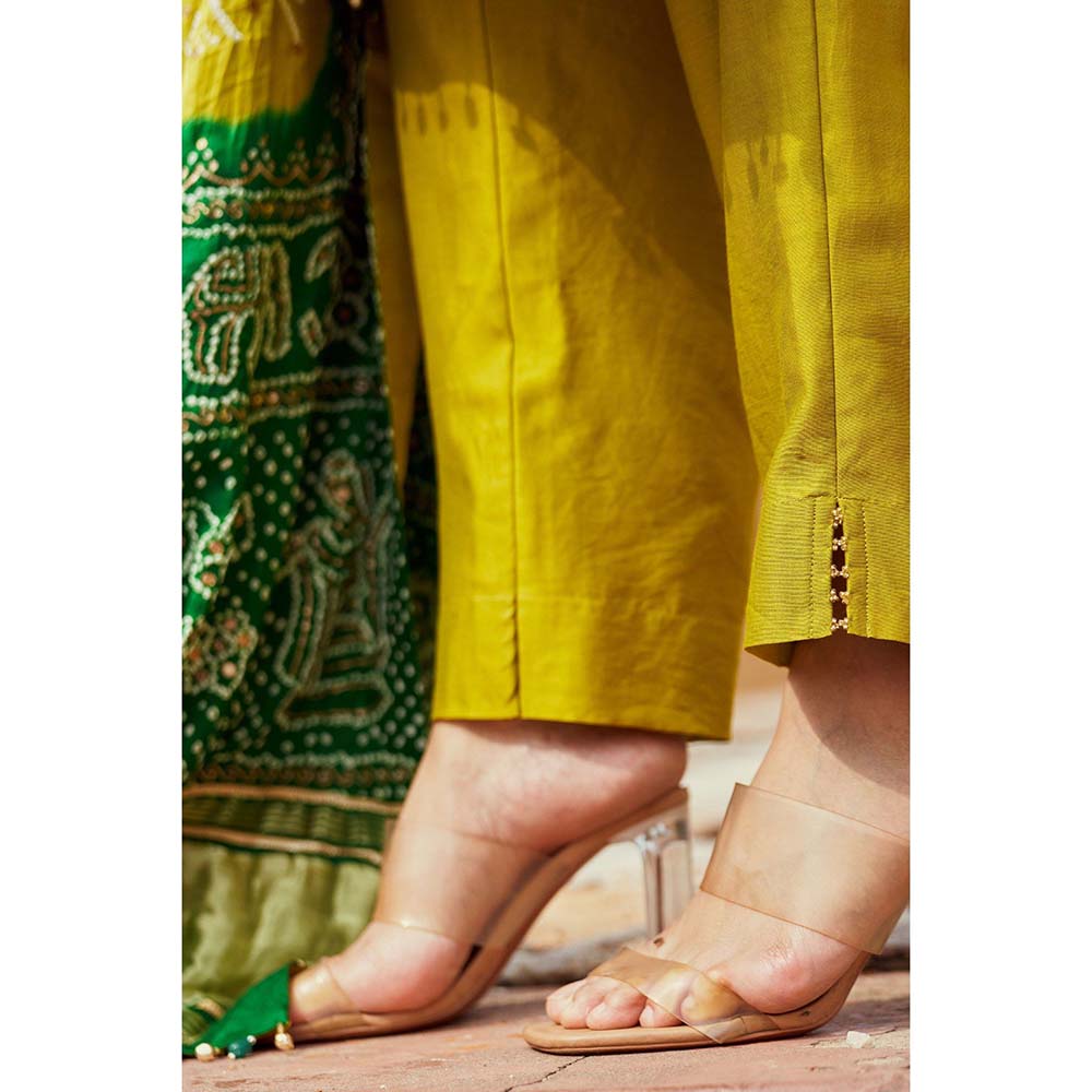 PINK CITY BY SARIKA Women's Strappy Dandiya Raas Kurta with Pant and Dupatta (Set of 3)