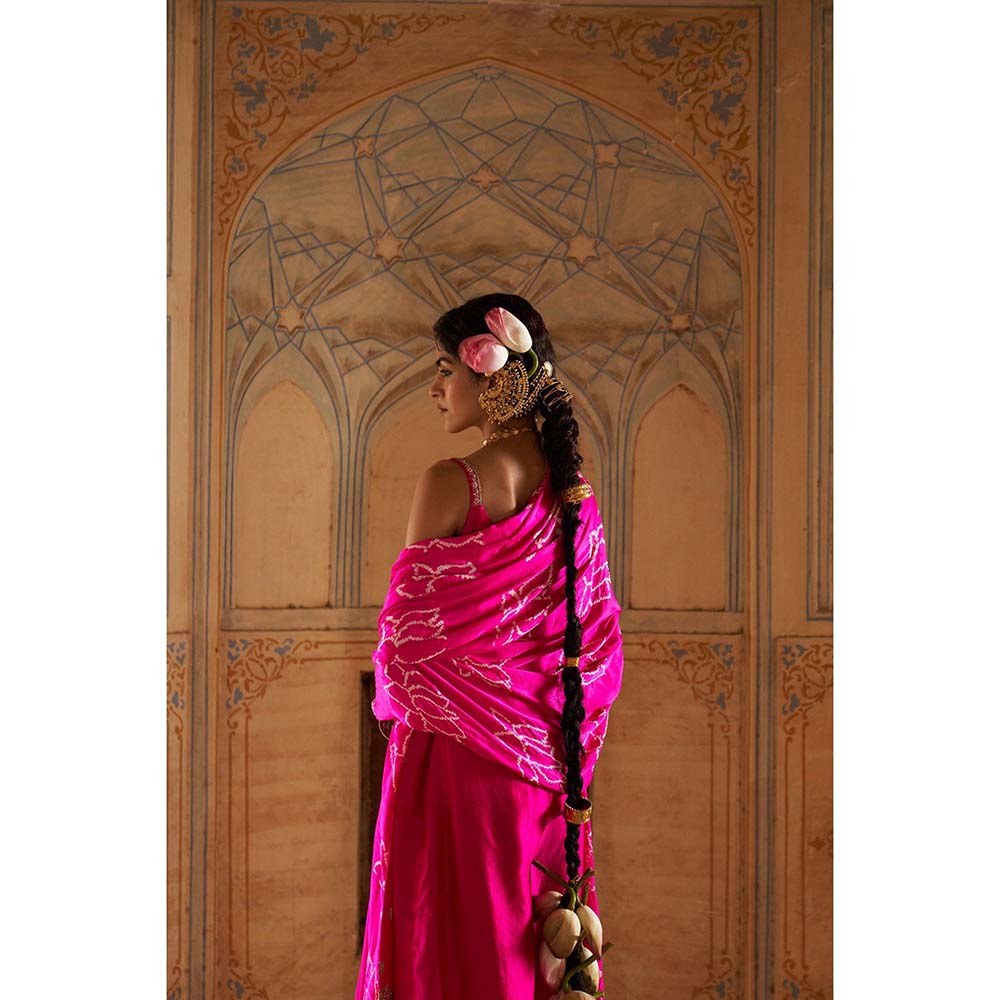 PINK CITY BY SARIKA Women's Strappy Kamal Ka Phool Kurta with Pant and Dupatta (Set of 3)