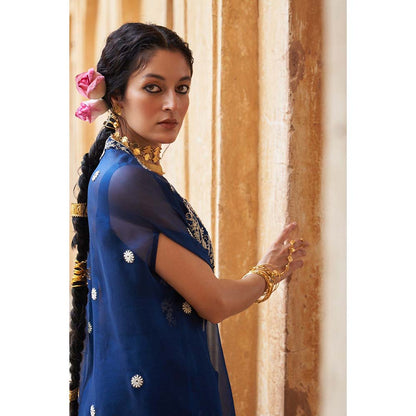 PINK CITY BY SARIKA Women's Neelkamal Embroidered Blouse with Skirt and Cape (Set of 3)