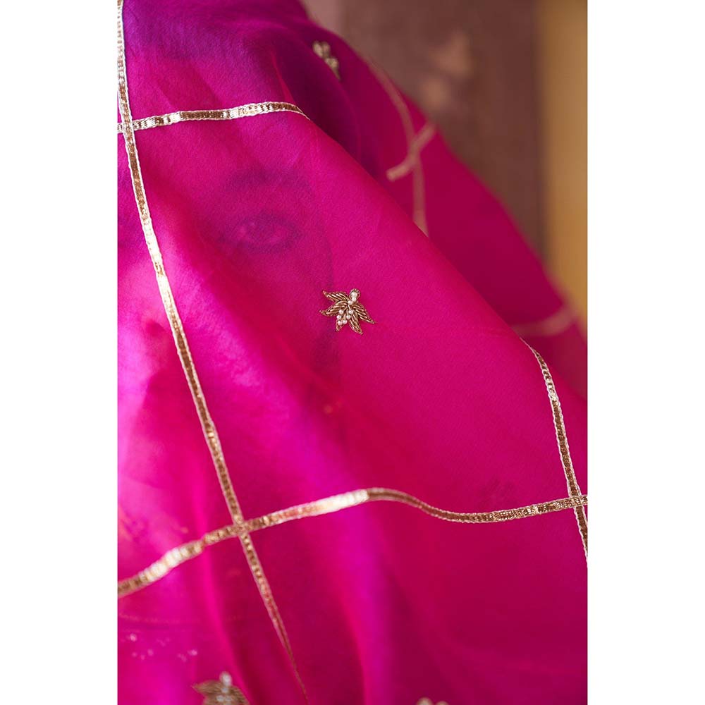 PINK CITY BY SARIKA Women's Strappy Kamal Sharara with Kurta and Dupatta (Set of 3)