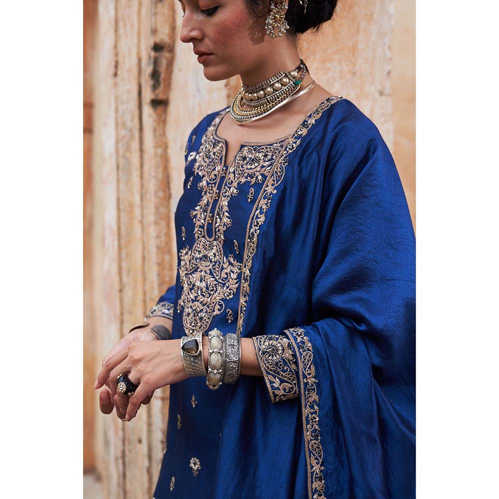 PINK CITY BY SARIKA Women's Kairi Embroidered Kurta with Salwar and Dupatta (Set of 3)