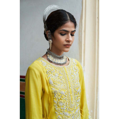 PINK CITY BY SARIKA Women's Nimbus Anarkali Kurta and Pant (Set of 2)