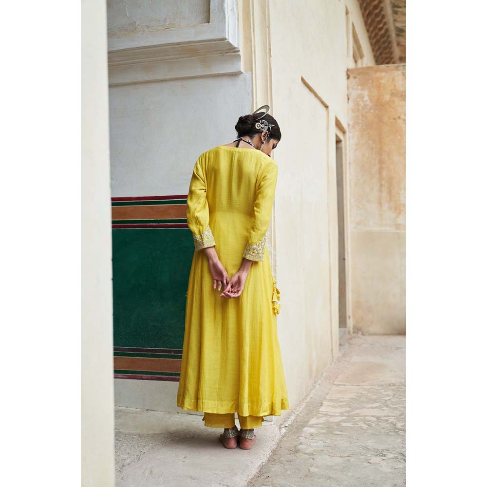 PINK CITY BY SARIKA Women's Nimbus Anarkali Kurta and Pant (Set of 2)