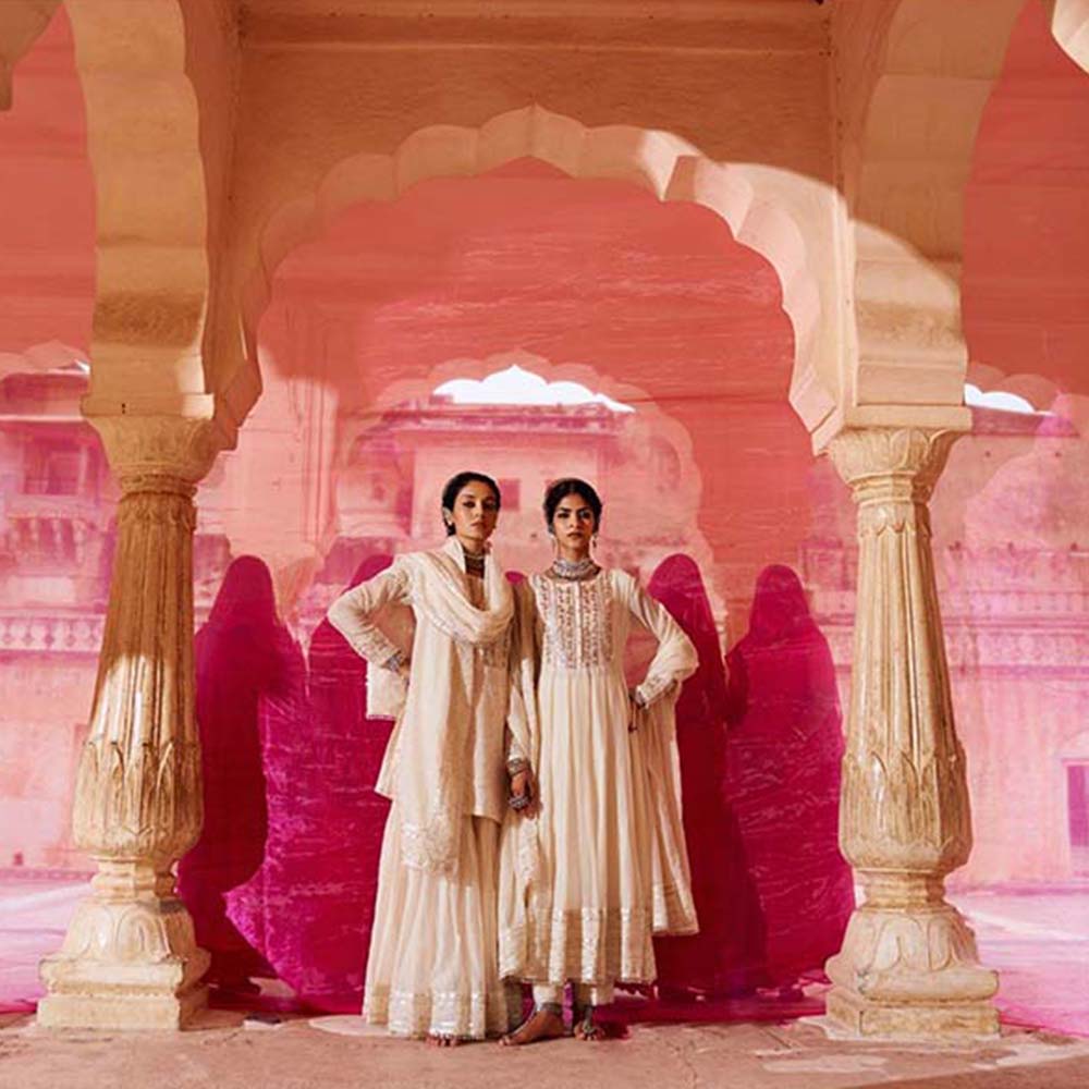 PINK CITY BY SARIKA Women's Chandni Sharara with Kurta and Dupatta (Set of 3)