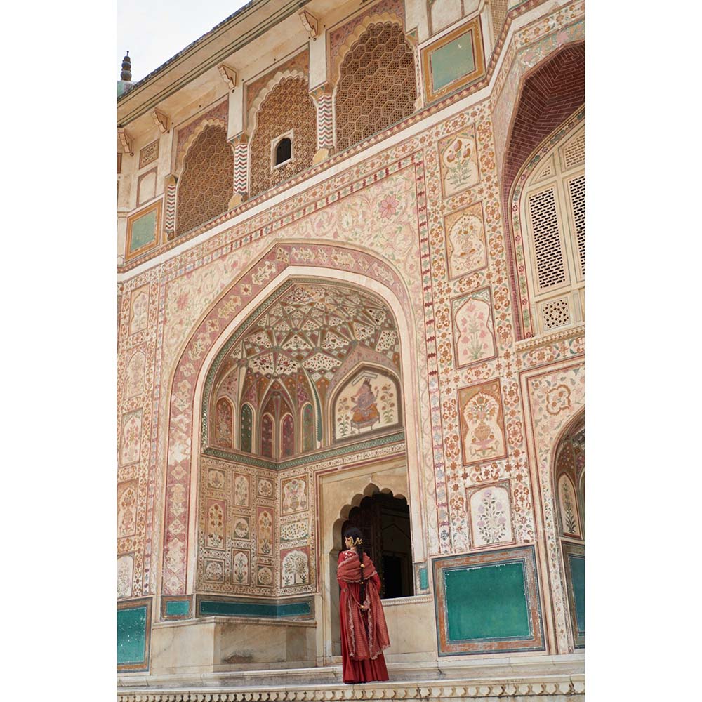 PINK CITY BY SARIKA Women's Jodha Jacket Anarkali Kurta with Jacket and Dupatta (Set of 3)