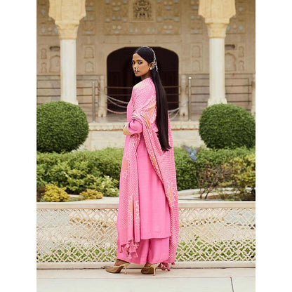 PINK CITY BY SARIKA Pink Kurta with Pant and Dupatta (Set of 3)