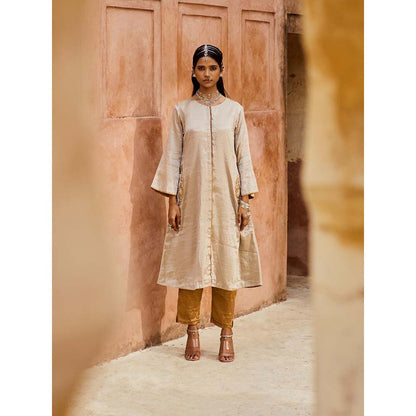 PINK CITY BY SARIKA Beige Sona Chandi Kurta with Pant (Set of 2)
