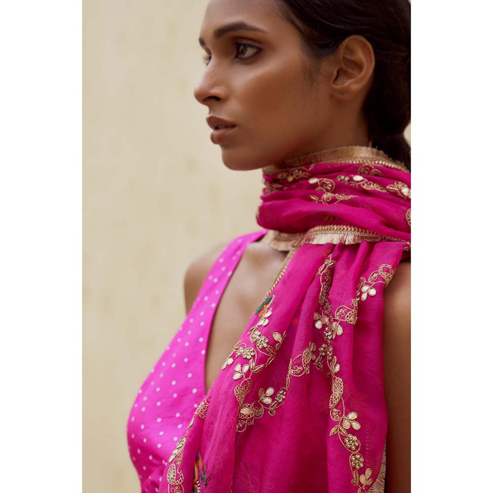 PINK CITY BY SARIKA Slay Pink Kurta with Pant and Dupatta (Set of 3)