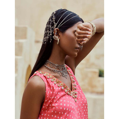 PINK CITY BY SARIKA Peach Handkerchief Kurta with Pant (Set of 2)