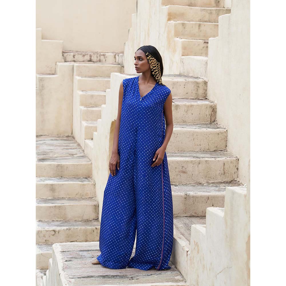 PINK CITY BY SARIKA Blue Easy Breezy Jumpsuit