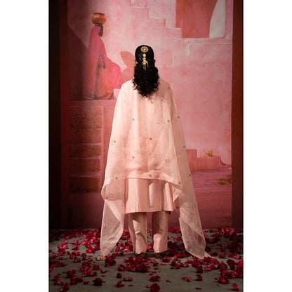 PINK CITY BY SARIKA Gulabi Embroidered Kurta with Pant and Dupatta (Set of 3)