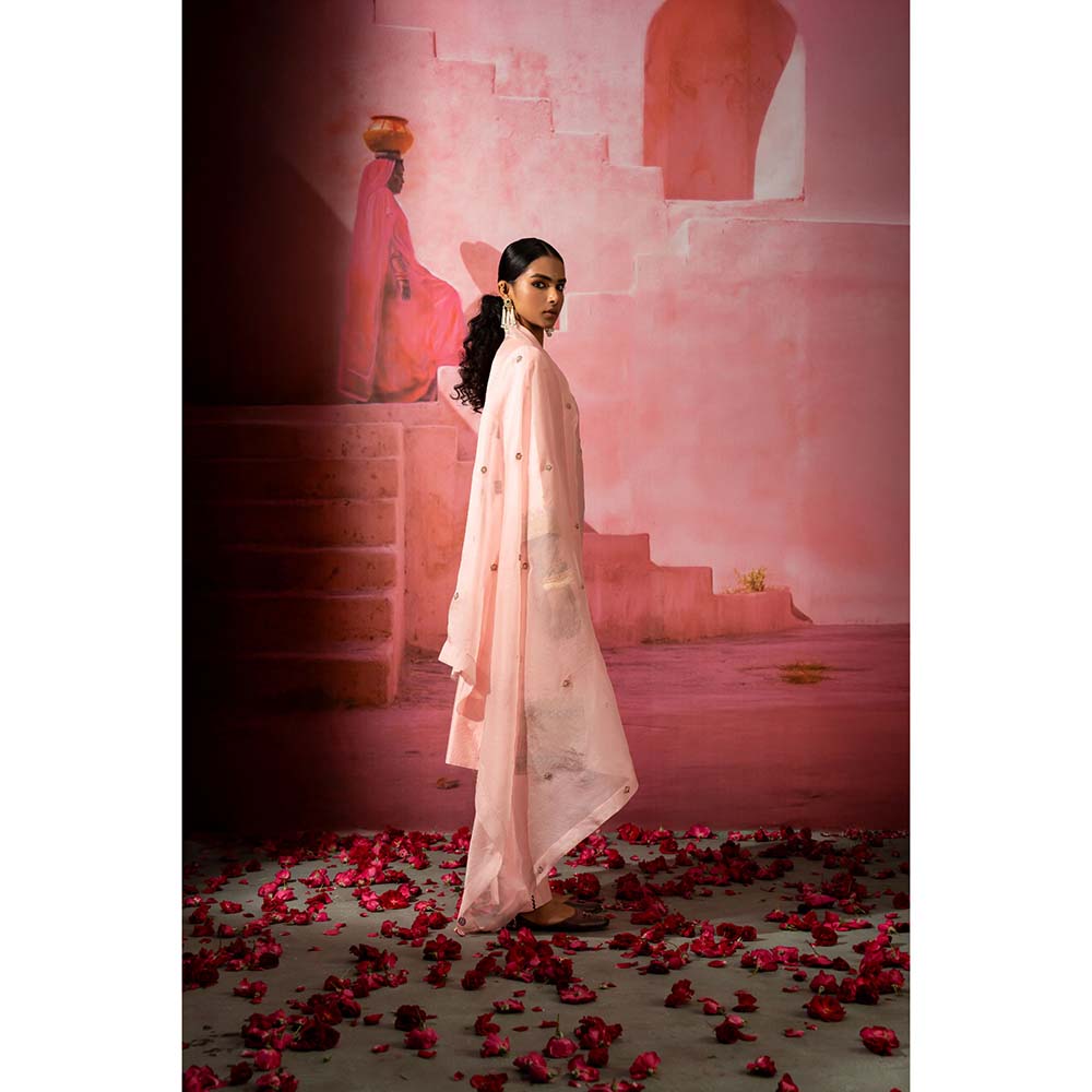 PINK CITY BY SARIKA Gulabi Embroidered Kurta with Pant and Dupatta (Set of 3)