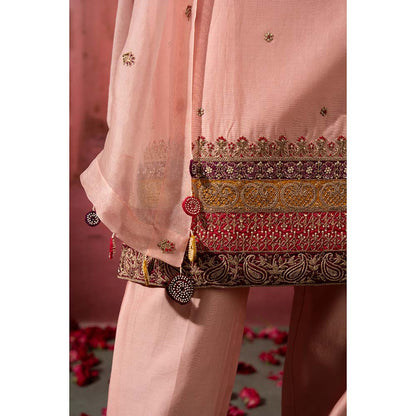 PINK CITY BY SARIKA Gulabi Embroidered Kurta with Pant and Dupatta (Set of 3)