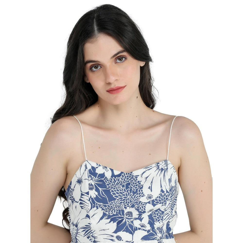 Pinnacle By Shruti Sancheti White Schiffli Block Printed Dress