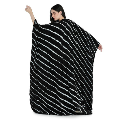 Pinnacle By Shruti Sancheti Black Tie and Dye Embroidered Kaftan Dress