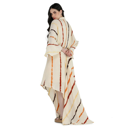 Pinnacle By Shruti Sancheti Bone Tie And Dye Asymmetrical Kimono Dress