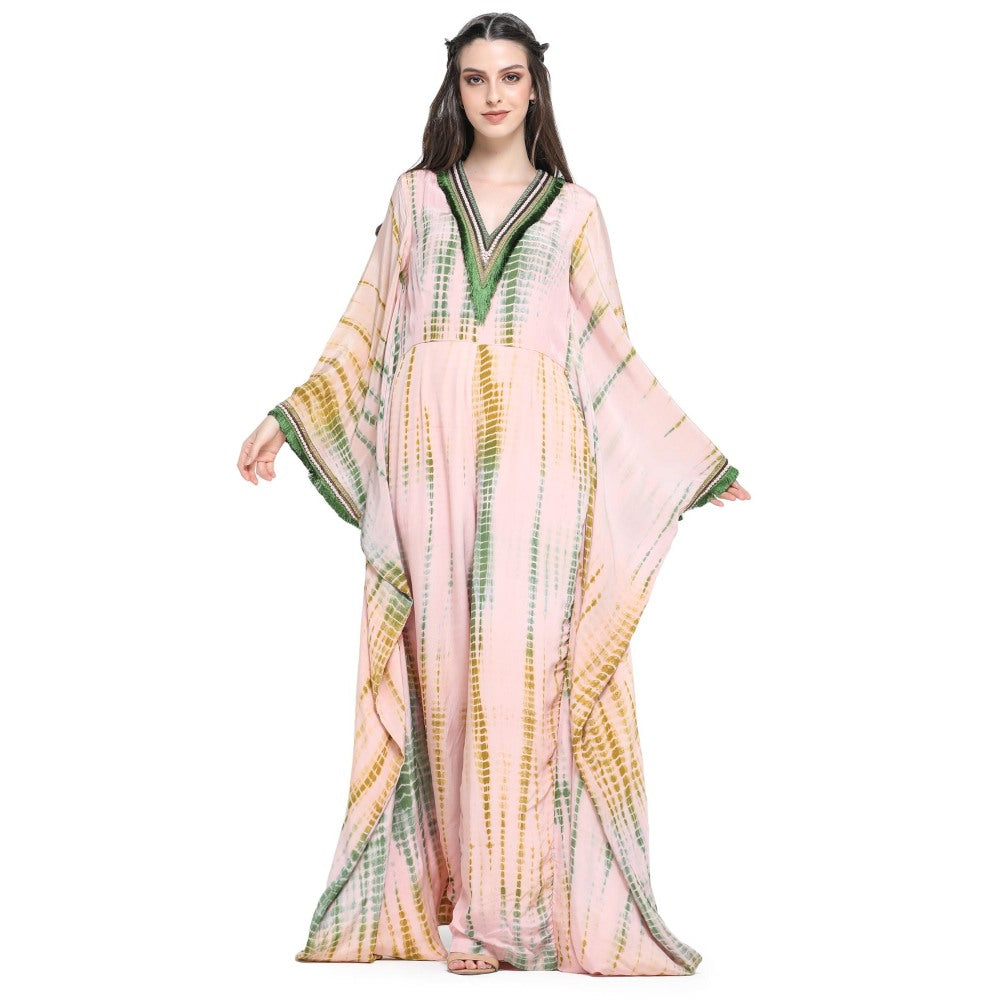 Pinnacle By Shruti Sancheti Pink and Green Shibori Embroidered Jumpsuit