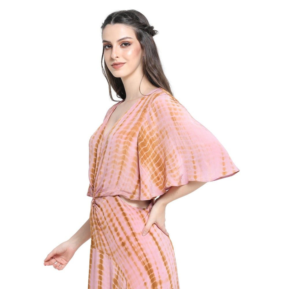 Pinnacle By Shruti Sancheti Onion Pink Tie & Dye Asymmetrical Dress