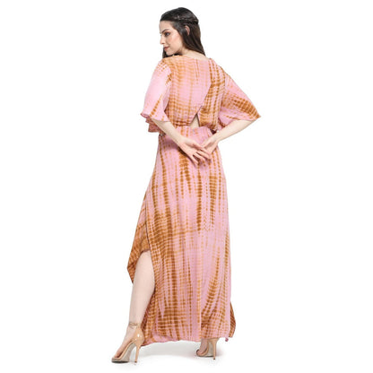 Pinnacle By Shruti Sancheti Onion Pink Tie & Dye Asymmetrical Dress
