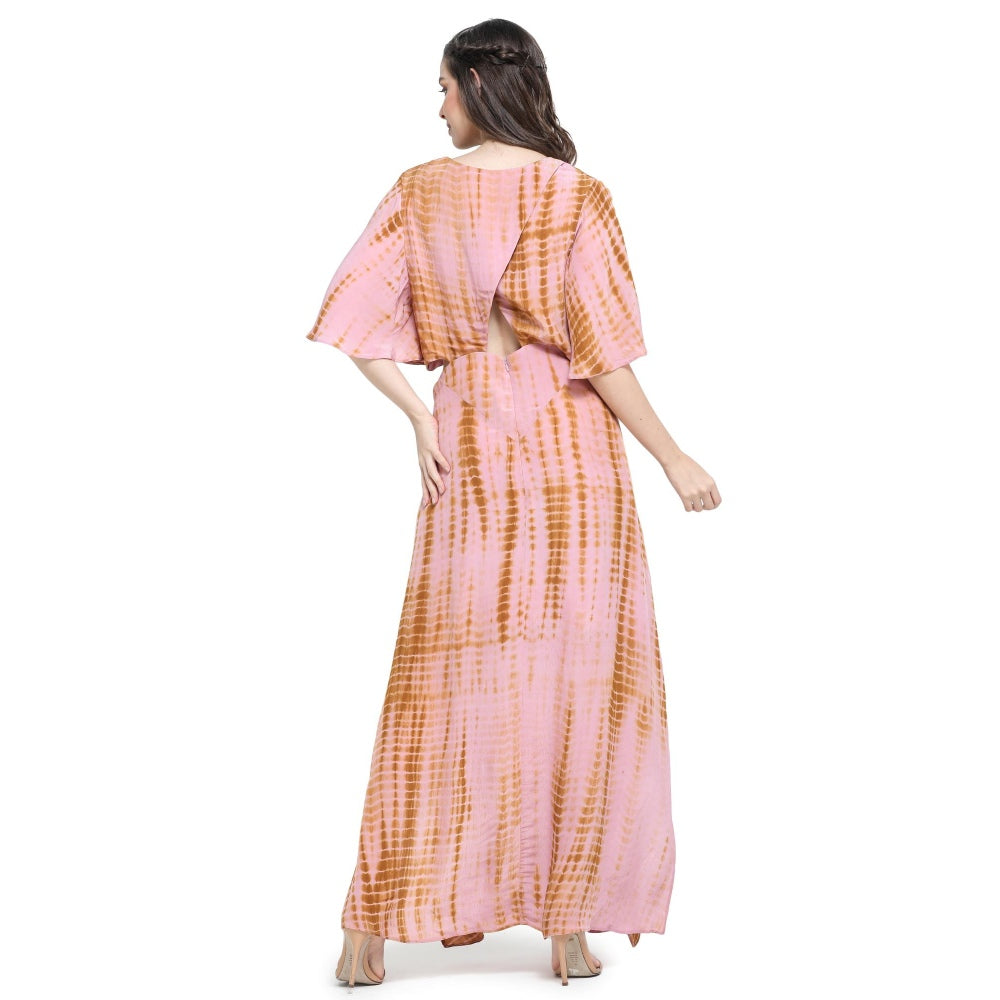 Pinnacle By Shruti Sancheti Onion Pink Tie & Dye Asymmetrical Dress