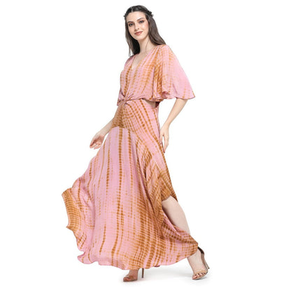 Pinnacle By Shruti Sancheti Onion Pink Tie & Dye Asymmetrical Dress