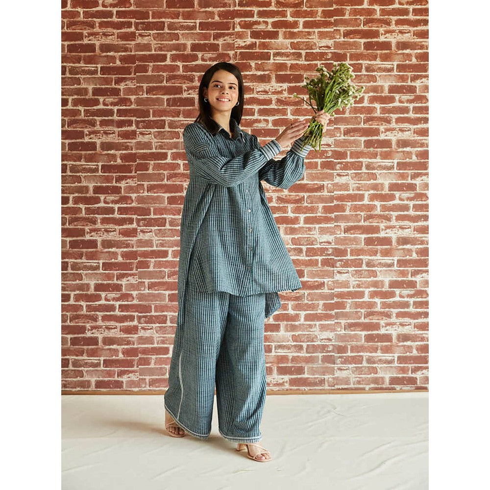 Pinnacle By Shruti Sancheti Dark Green Cotton Check Co-ord (Set of 2)