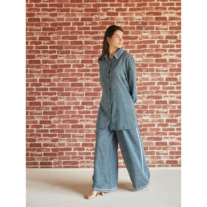 Pinnacle By Shruti Sancheti Dark Green Cotton Check Co-ord (Set of 2)