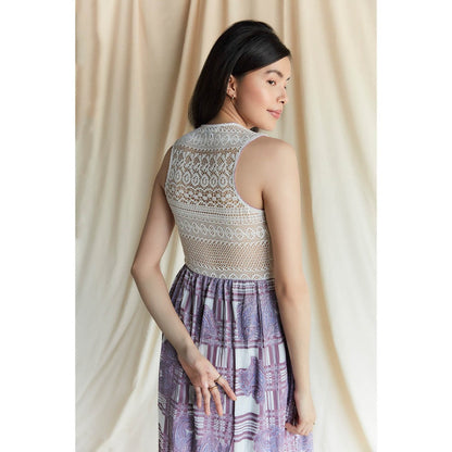 Pinnacle By Shruti Sancheti Multi-Color Printed And Embroidered Tiered Maxi