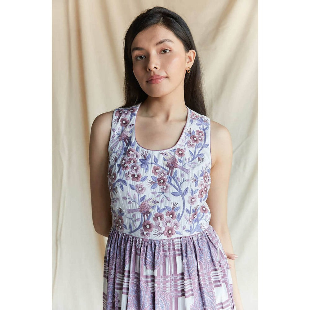 Pinnacle By Shruti Sancheti Multi-Color Printed And Embroidered Tiered Maxi