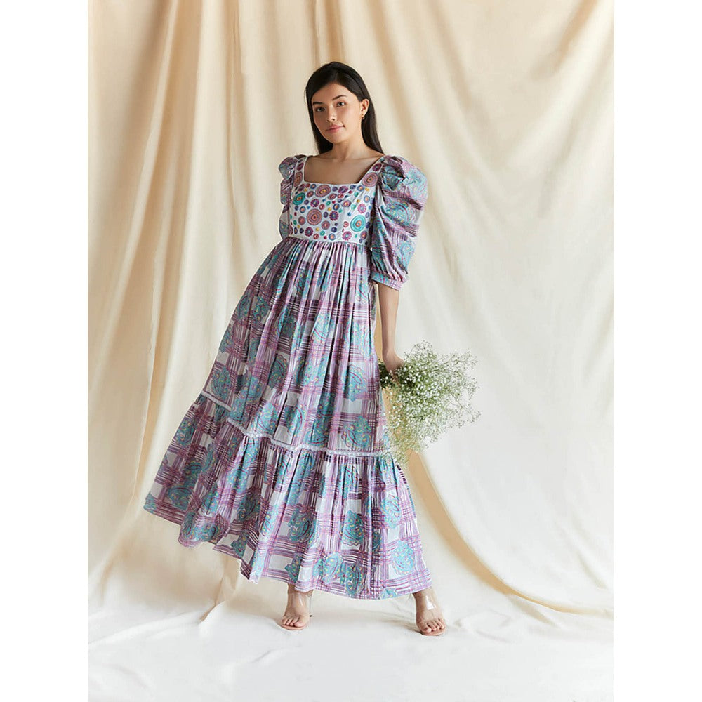 Pinnacle By Shruti Sancheti Multi-Color Mul Printed And Embroidered Maxi