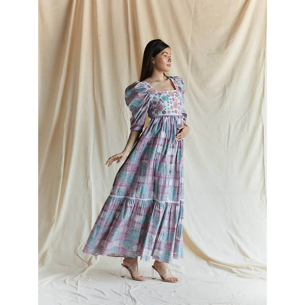 Pinnacle By Shruti Sancheti Multi-Color Mul Printed And Embroidered Maxi