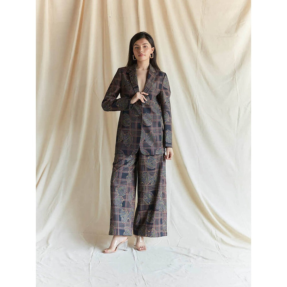 Pinnacle By Shruti Sancheti Blue Printed Pant Suit (Set of 2)