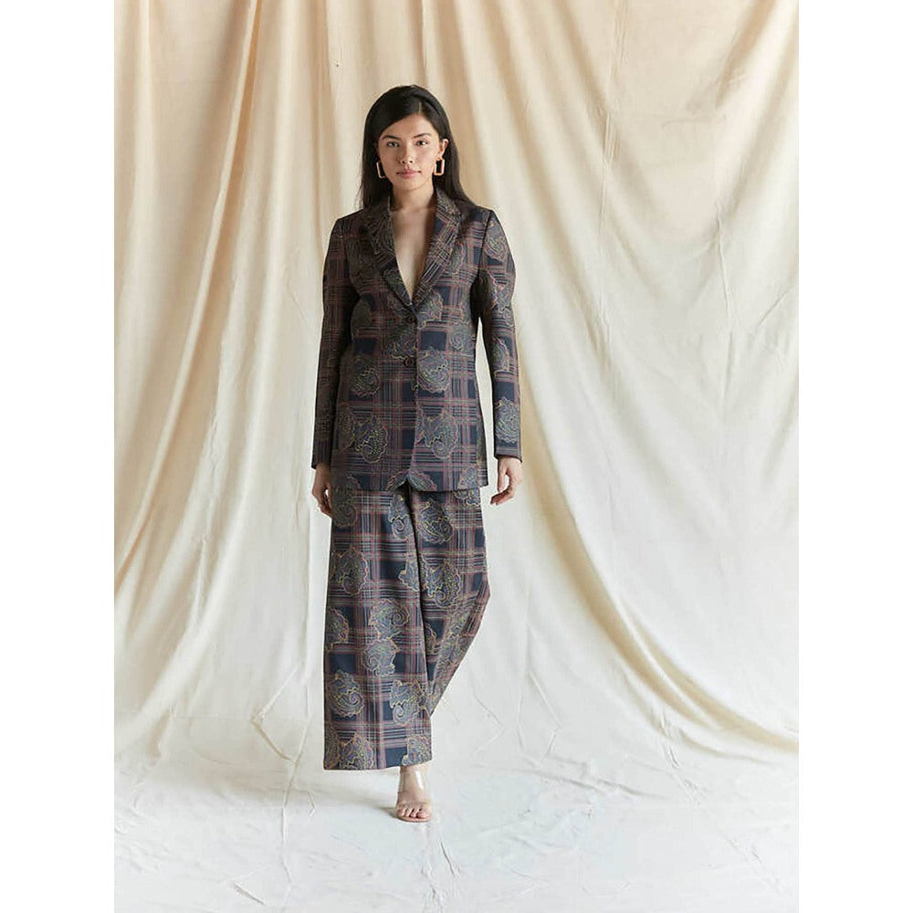 Pinnacle By Shruti Sancheti Blue Printed Pant Suit (Set of 2)