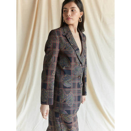 Pinnacle By Shruti Sancheti Blue Printed Pant Suit (Set of 2)