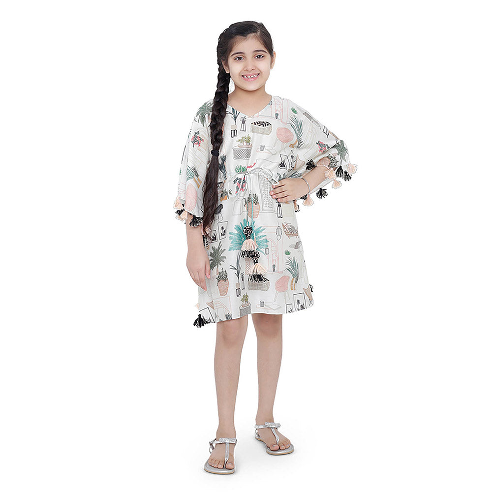 PS Kids by Payal Singhal White Printed Dress
