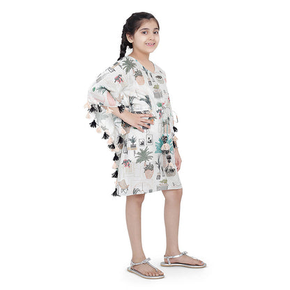 PS Kids by Payal Singhal White Printed Dress