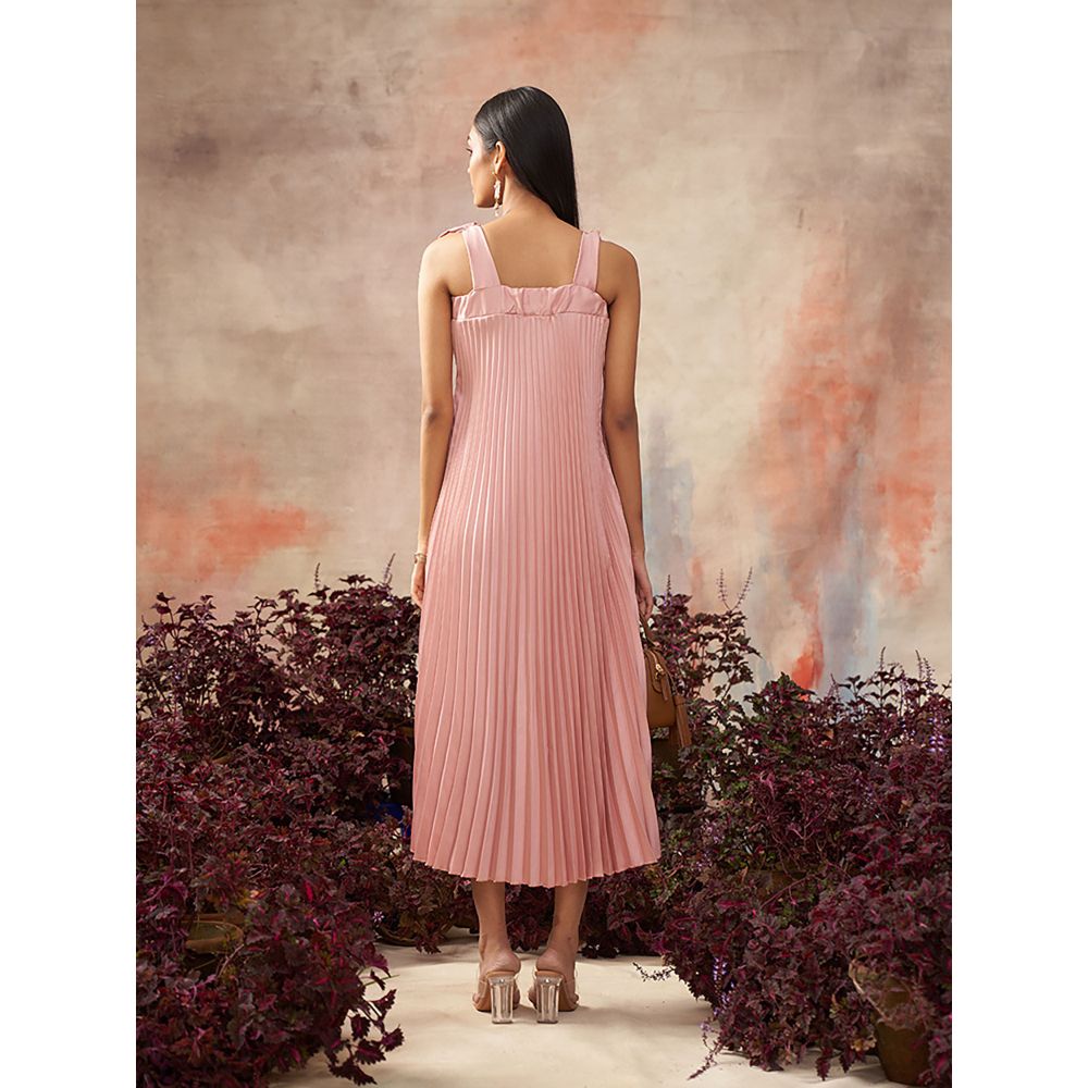 Pleats by Aruni Pink Pleats Slip Dress