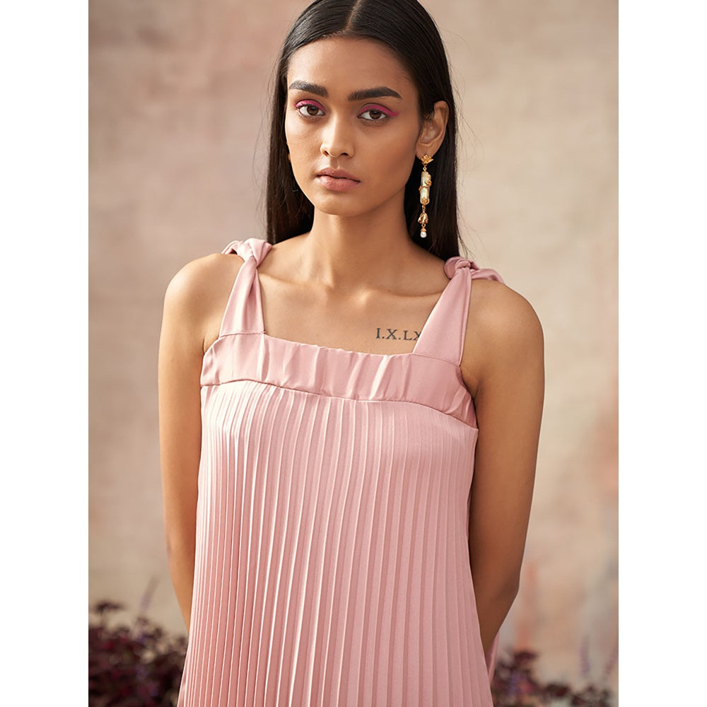 Pleats by Aruni Pink Pleats Slip Dress