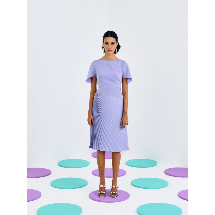 Pleats by Aruni Lilac Timeless Pleated Dress