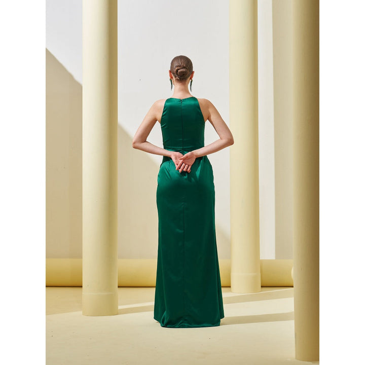 Pleats by Aruni Green Pleated Drape Gown