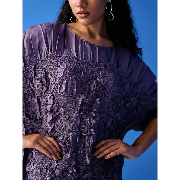 Pleats by Aruni Purple Crinkled Dress