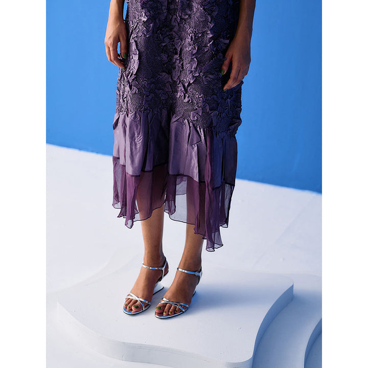 Pleats by Aruni Purple Crinkled Dress