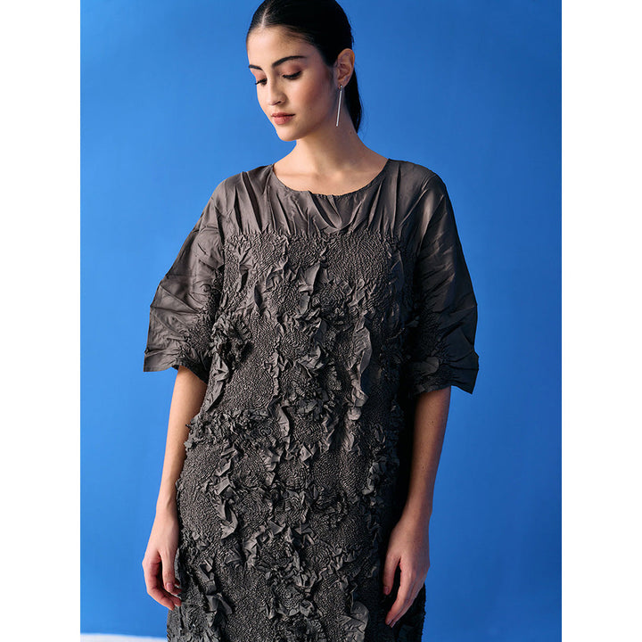 Pleats by Aruni Grey Crinkled Dress