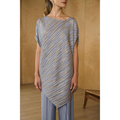 Pleats by Aruni Purple Top with Pant (Set of 2)